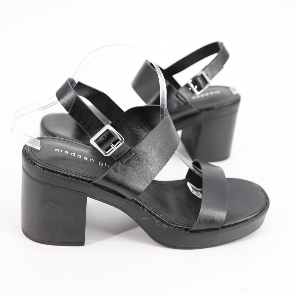 Madden Girl Toola Platform Sandals Black Chunky Block Heel Slingback 90s Size 11
